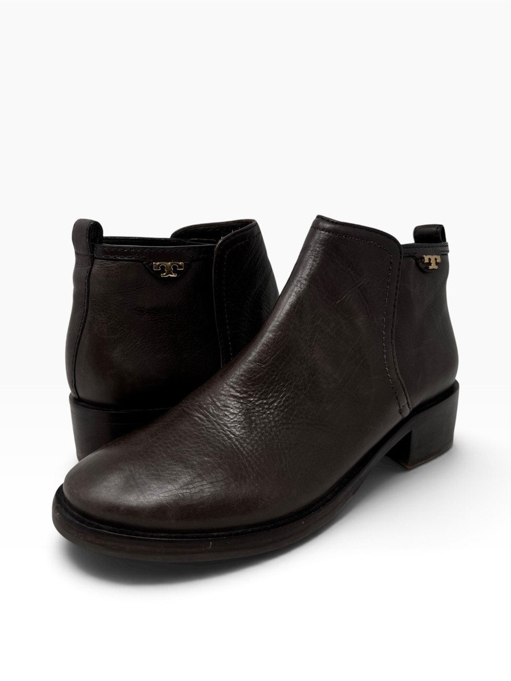 Tory Burch Dark Brown Leather Ankle Boots